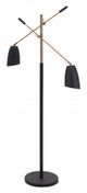 Zuo® Tanner Matte Black and Brass Floor Lamp-1