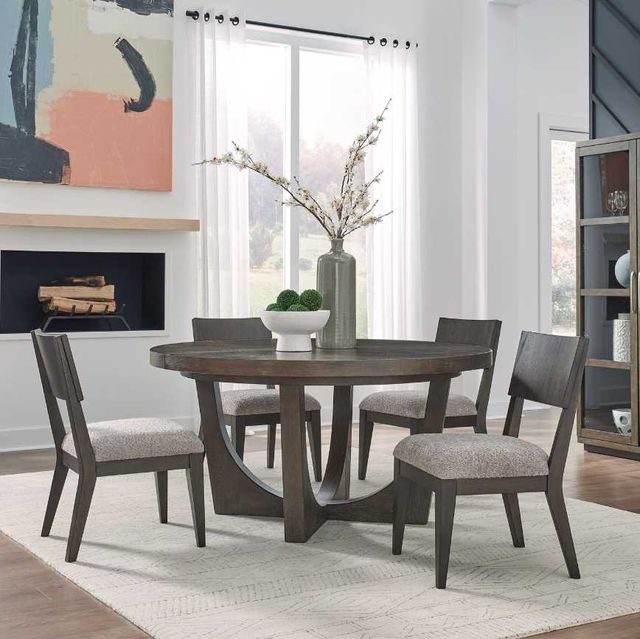 Liberty Furniture Cascade Falls 5-Piece Gray Mist/Satin Espresso Optional Pedestal Dining Set-1