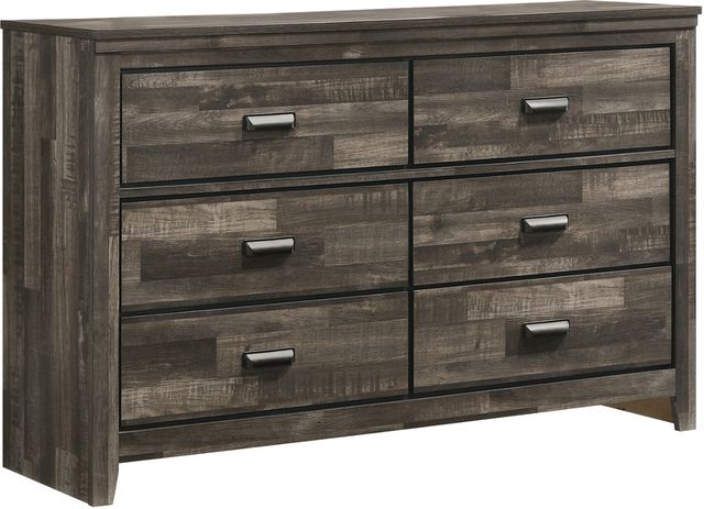 brown distressed dresser DCF Roughsawn Maple Wood 9-Drawer Tall Dresser main image 0