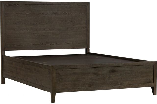Intercon Norwich Dark Rustic Oak Queen Panel Bed-1