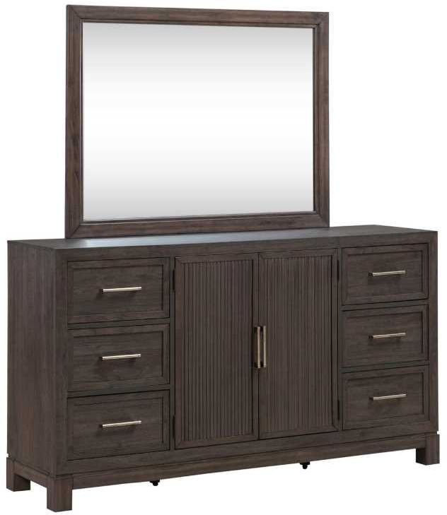 Liberty Furniture Modern Edge 4-Piece Caffe/Gray Queen Upholstered Bedroom Set-3