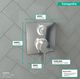 Hansgrohe Ecostat Square Chrome Thermostatic Trim with Volume Control-3