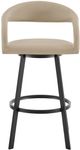 Armen Living Ramona Beige/Matte Black Swivel Bar Stool-3