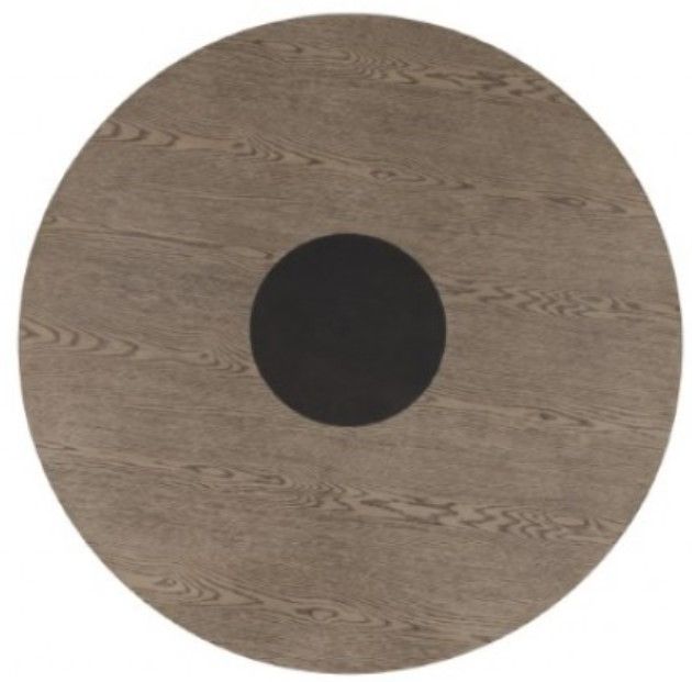 Furniture of America® Broager Rustic Oak Round Dining Table with Dark Walnut Base-2