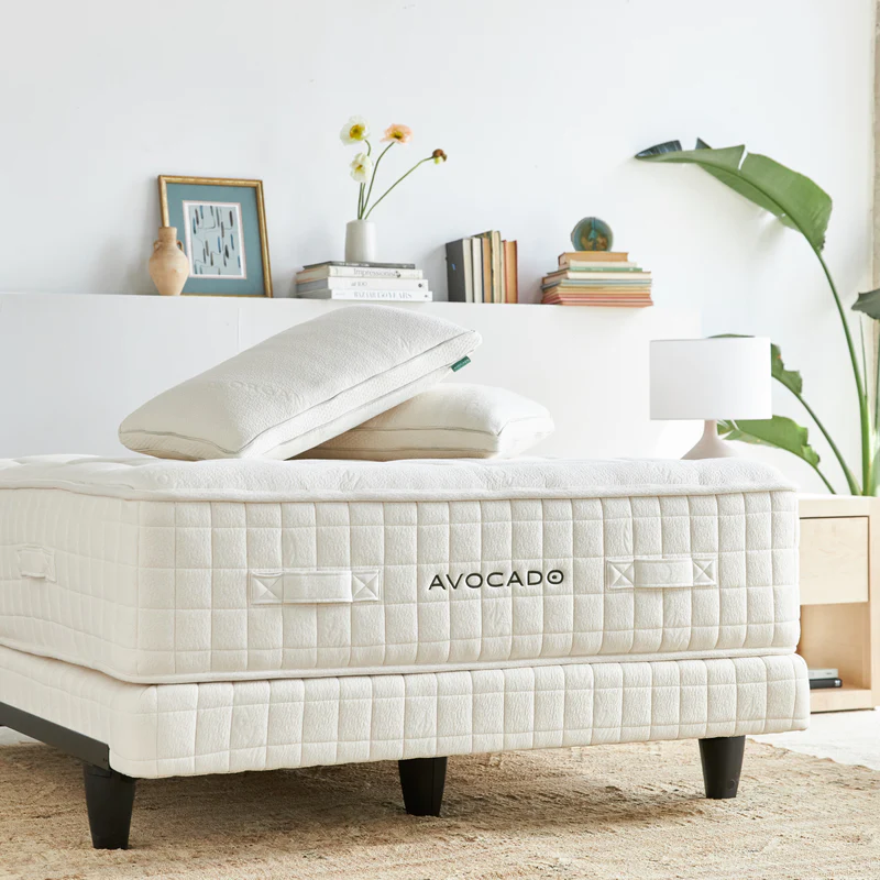 Avocado Organic Mattress on Bed Frame