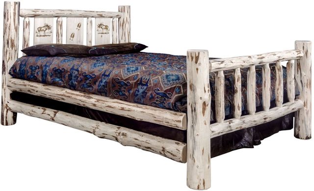 Montana Woodworks® Montana Collection Ready to Finish Full Bed with Laser Engraved Moose Design-0