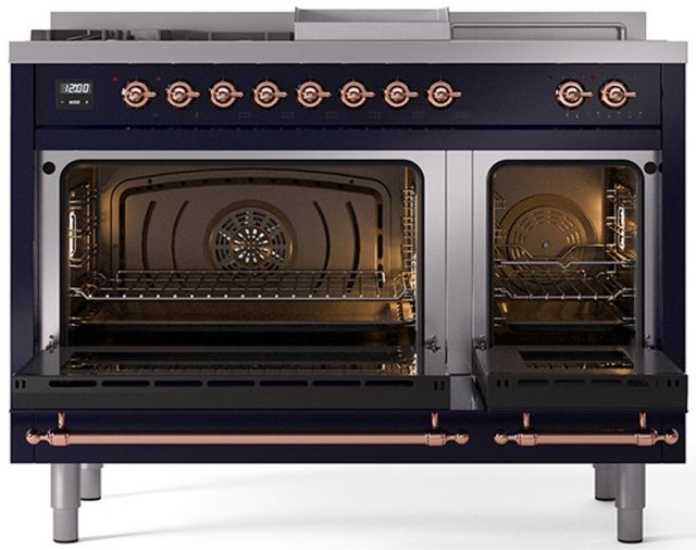 Ilve® Nostalgie II Series 48" Midnight Blue Pro Style Dual Fuel Range-1