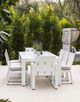 Sunset West Newport Satin White Metal Outdoor Dining Table-1