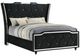 Coaster® Lorient Black Queen LED Upholstered Wingback Bed-0