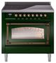 Ilve® Nostalgie II Noblesse 36'' Emerald Green Pro Style Induction Range with Burnished Trim-0
