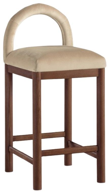 Meridian Furniture Conrad Beige/Brown Upholstered Counter Stool-0