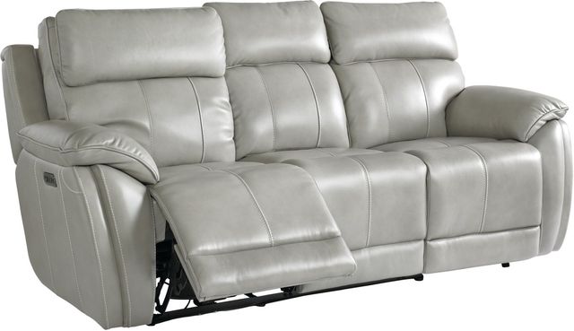Bassett® Furniture Club Level Levitate Nickel Leather Power Reclining Sofa-2