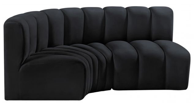 Meridian Furniture Arc 3-Piece Black Velvet Sectional-0