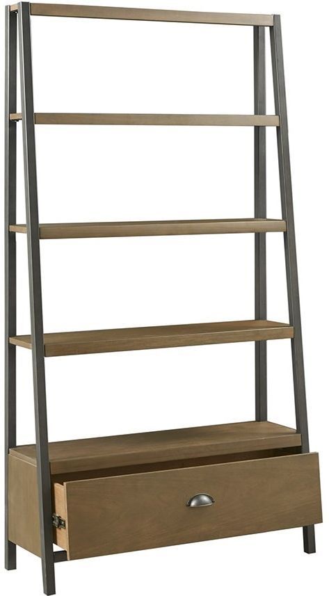 Olliix by Madison Park Brown/Bronze Seymore Bookcase-3