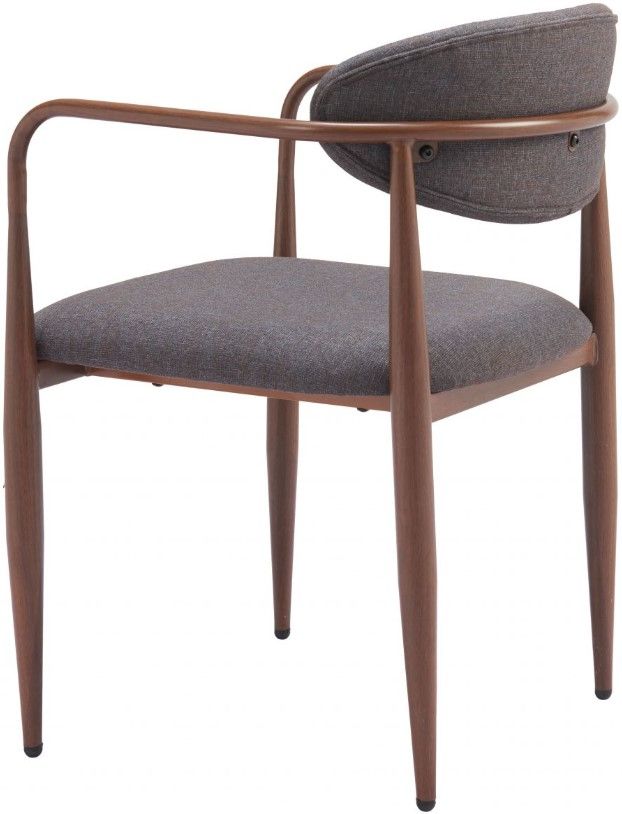 Zuo® Modern Zens 2-Piece Truffle Gray/Walnut Dining Arm Chair Set-3