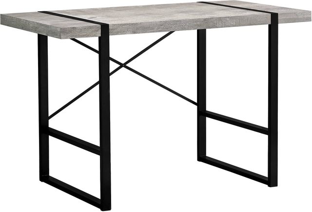 Monarch Specialties Inc. 48"L Grey Reclaimed Wood with Black Metal Computer Desk-1