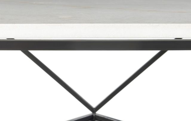 Elements International Riko Black End Table with White Marble Top-2