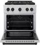 ZLINE Autograph Edition Paramount 30" Satin Stainless Steel Pro Style Dual Fuel Range with Matte Black Accents-1