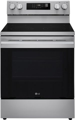 Front view of the LG 30" Stainless Steel Smart Freestanding Electric Range with Probake Convection and EasyClean®