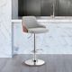 Armen Living Asher Chrome/Gray Bar Stool-1