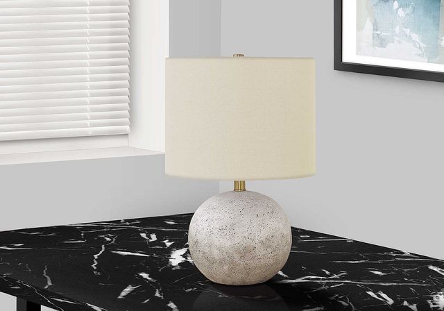 Monarch Specialties Inc. 20"H Grey Concrete Table Lamp-4