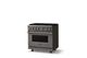 Viking® 5 Series 36" Damascus Gray Pro Style Gas (NG) Range with Brushed Brass Trim-2