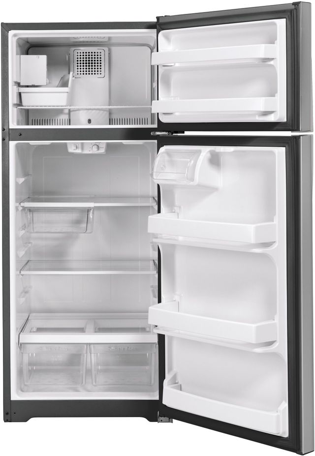 GE® 28 in. 17.5 Cu. Ft. Stainless Steel Top Freezer Refrigerator-1