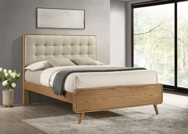 Front view of a contemporary panel bed Front view of a contemporary panel bed