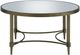 ACME Furniture Aditya Mirrored Coffee Table with Antique Brass Base-3