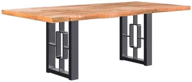 Country View Woodworking Customizable Omaha Live Edge Sap Cherry Top 48" Dining Table with Metal Base