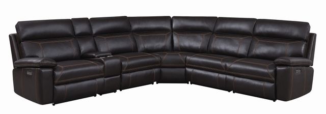 Coaster® Albany 6-Piece Brown Power Headrest Sectional-1