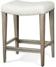 Riverside Furniture Sophie Natural Sofa Table With Backless Upholstered Stools-3