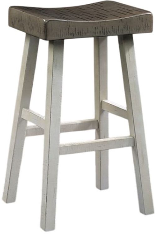 Furniture of America® Biasca 2-Piece Gray/White Bar Stool Set-0