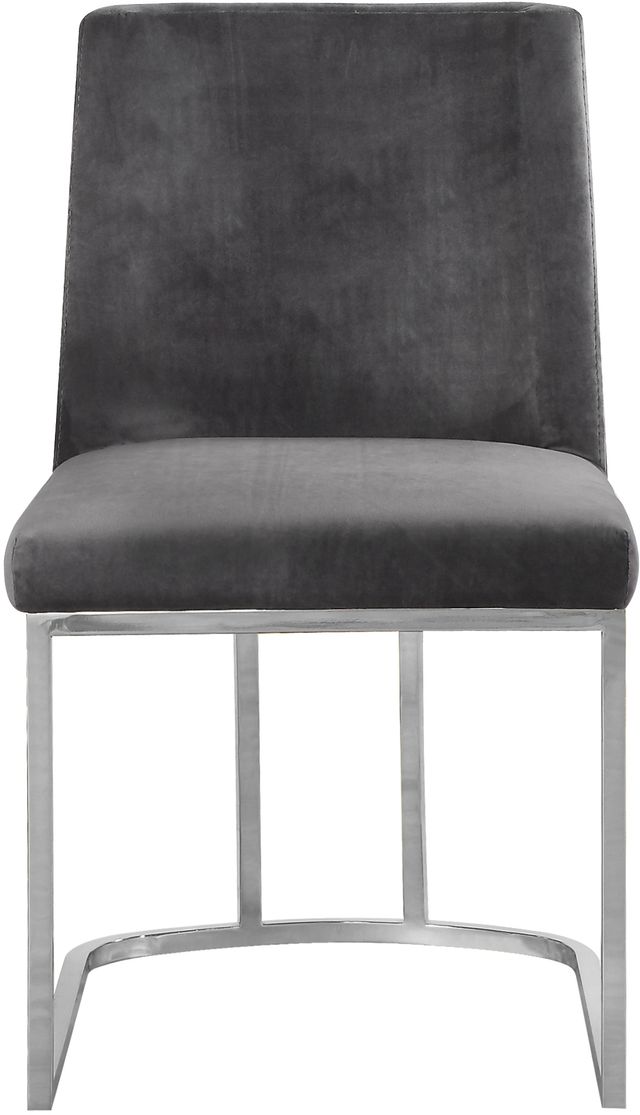 Meridian Furniture Heidi Gray/Chrome Velvet Dining Chair-3