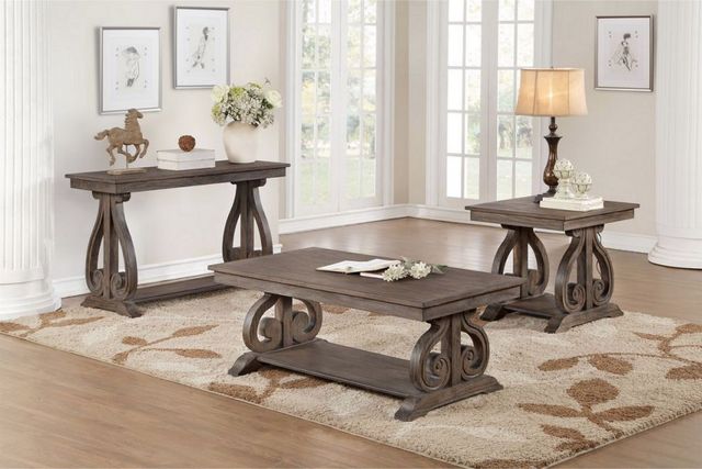 Mazin Furniture Toulon Distressed Dark Oak End Table-2