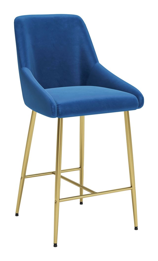 Zuo® Modern Madelaine Navy Counter Chair-1