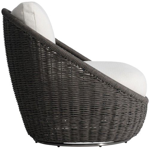 Bernhardt Santa Monica Bernhardt Exteriors Pebble/White Fabric/Woven Outdoor Swivel Chair-2
