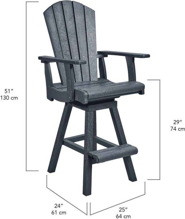 C.R. Plastic Generation Line Red Swivel Pub Chair-3