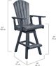 C.R. Plastic Generation Line Red Swivel Pub Chair-3