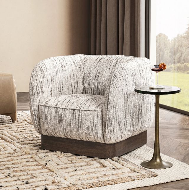 Classic Home Rinner Cocoa Cream Swivel Accent Chair-1