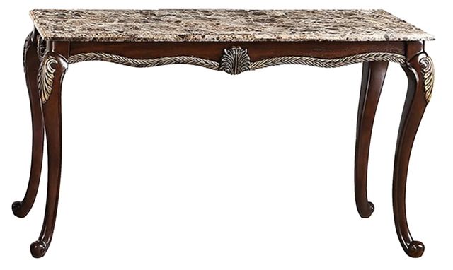 New Classic® Home Furnishings Maximus Marble Top Console Table with Cherry Base-0