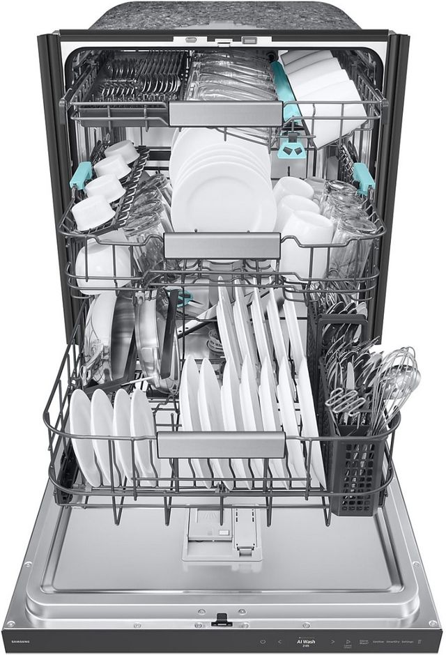 Lave-vaisselle encastré à commandes dissimulées de 24 po Samsung® - Acier inoxydable argent-3