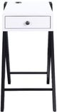 ACME Furniture Fierce White Side Table with Black Base-1