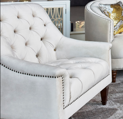 Coaster® Avonlea Off White Upholstered Tufted Chair-0