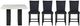 Global Furniture USA D04 5-Piece Black/White Dining Set-0