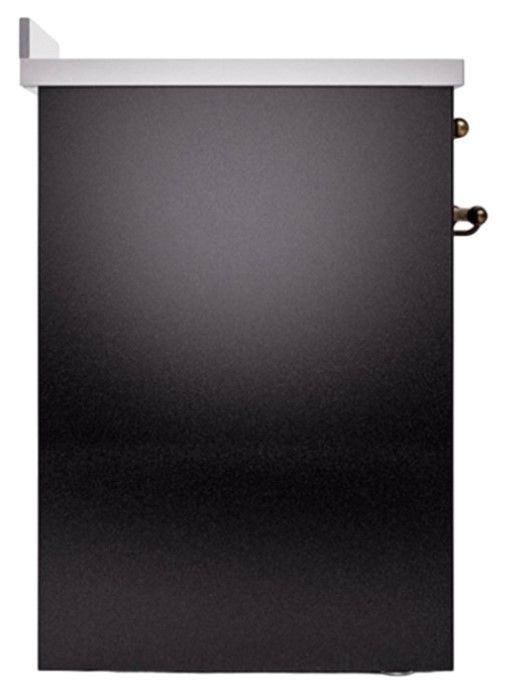 Ilve® Nostalgie II Noblesse 30'' Glossy Black Pro Style Induction Range with Burnished Trim-2