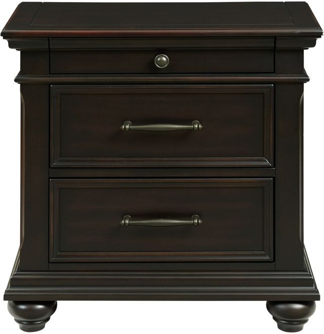 Elements International Slater Black Nightstand with USB Ports