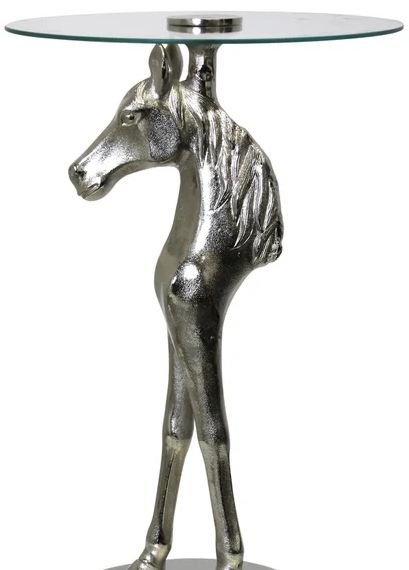 Stylecraft Nickel Plated Statue Side Table-1