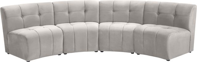 Meridian Furniture Limitless 4-Piece Cream Velvet Modular Sectional-0