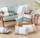 Olliix by Madison Park Newport Black 14x20" Printed Stripe 3M Scotchgard Outdoor Oblong Pillow-2